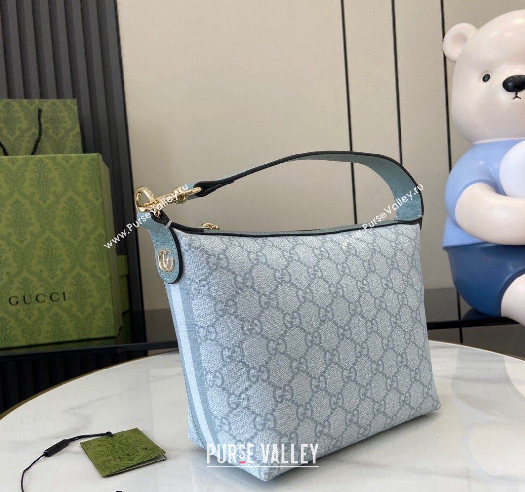 Gucci Ophidia GG Canvas Super Mini Shoulder Bag 795170 Dusty Blue 2024 (XLU-240716043)