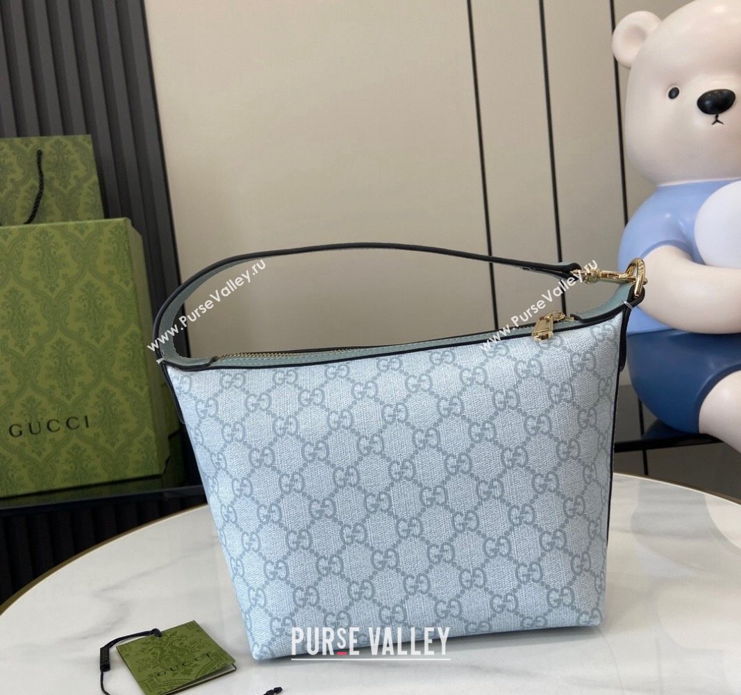 Gucci Ophidia GG Canvas Super Mini Shoulder Bag 795170 Dusty Blue 2024 (XLU-240716043)