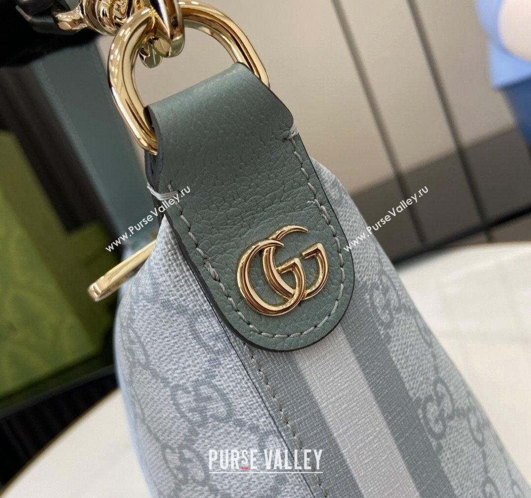 Gucci Ophidia GG Canvas Super Mini Shoulder Bag 795170 Dusty Blue 2024 (XLU-240716043)