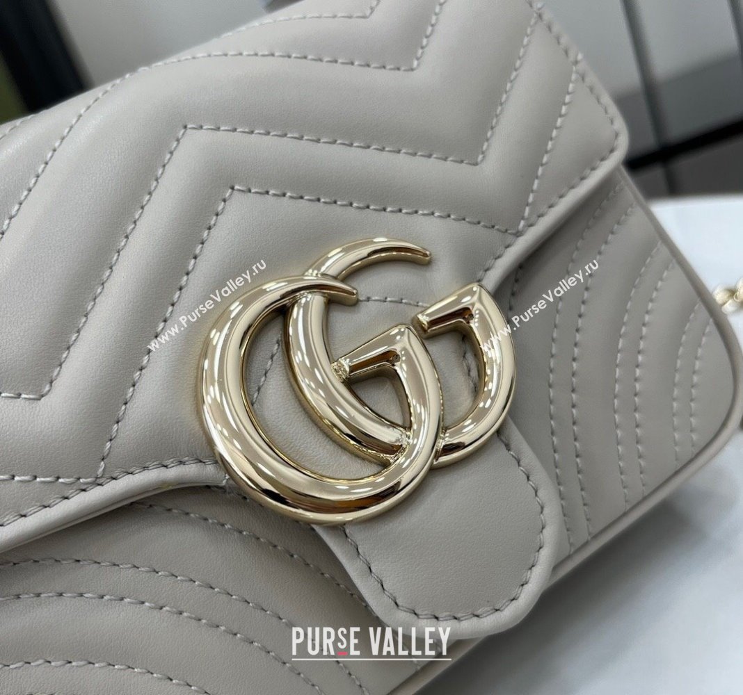 Gucci GG Marmont Leather Mini Top Handle Bag 811238 Grey 2024 (XLU-240716047)