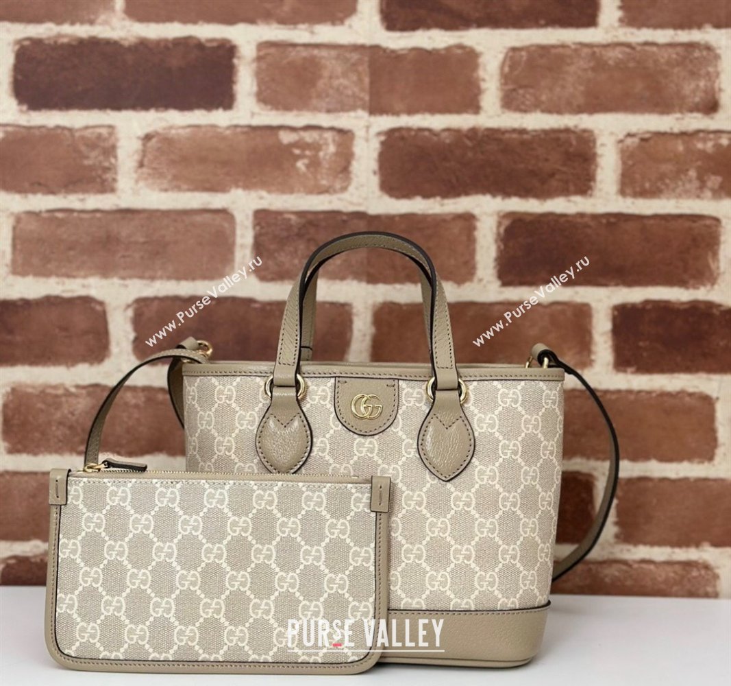 Gucci Ophidia GG Canvas Mini Tote Bag Beige/Oatmea 2024 811716 (DLH-240716033)