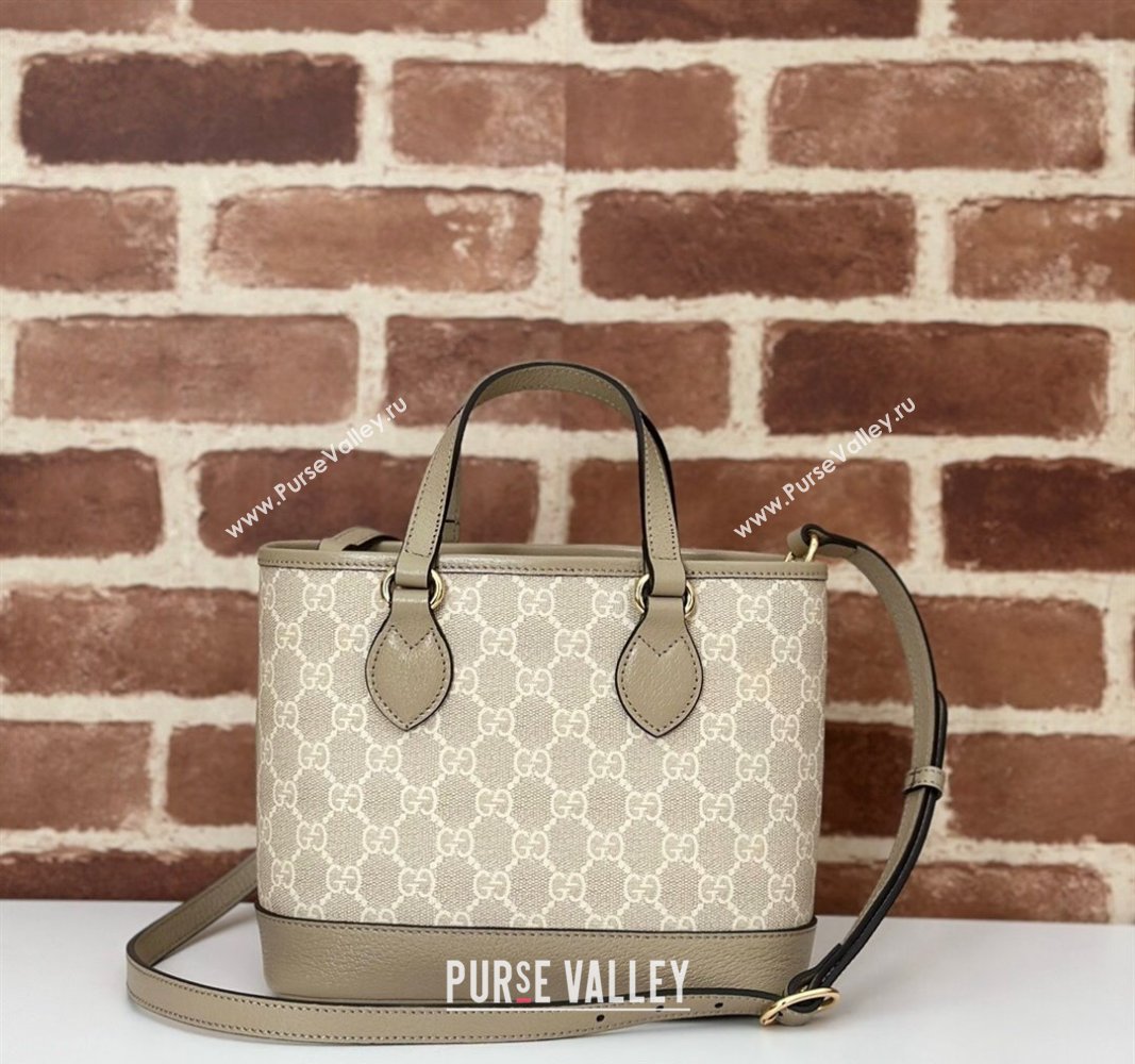 Gucci Ophidia GG Canvas Mini Tote Bag Beige/Oatmea 2024 811716 (DLH-240716033)