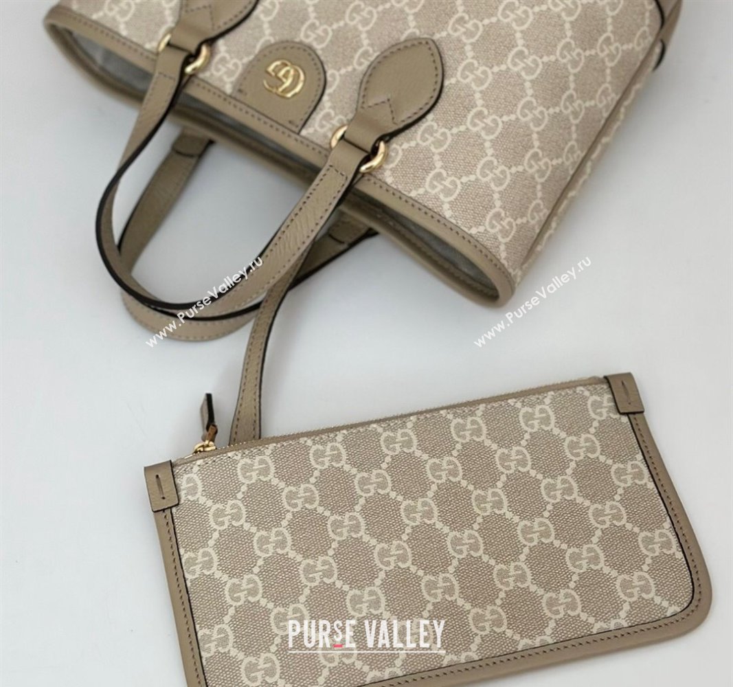 Gucci Ophidia GG Canvas Mini Tote Bag Beige/Oatmea 2024 811716 (DLH-240716033)