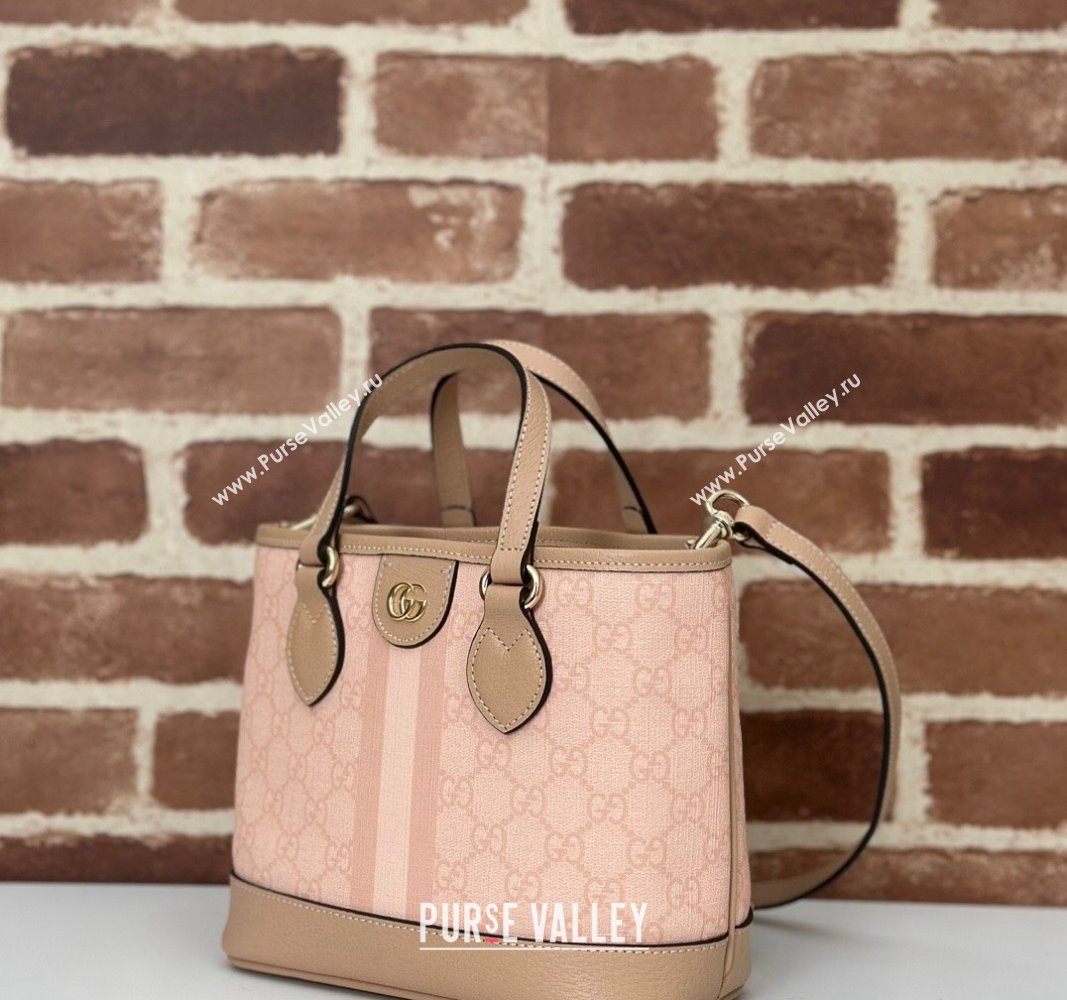 Gucci Ophidia GG Canvas Mini Tote Bag Dusty Pink 2024 811716 (DLH-240716034)