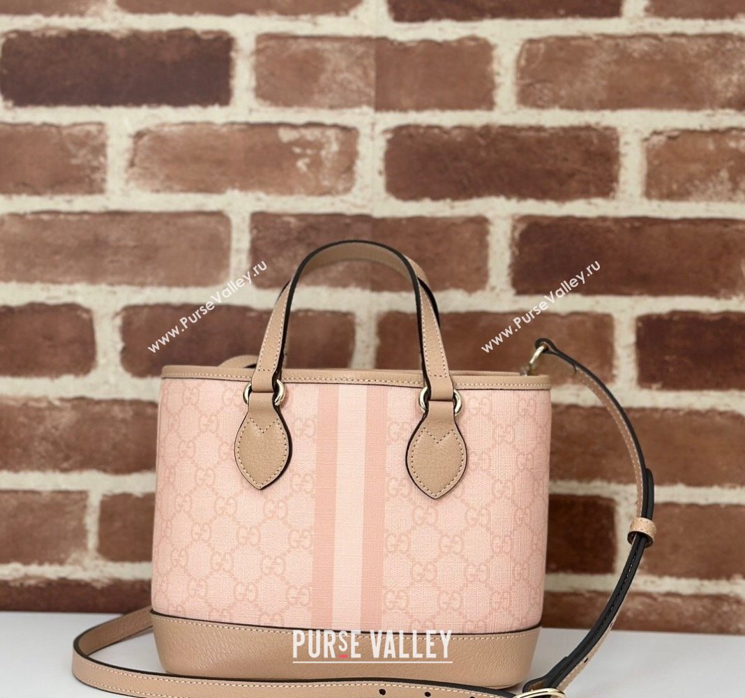 Gucci Ophidia GG Canvas Mini Tote Bag Dusty Pink 2024 811716 (DLH-240716034)