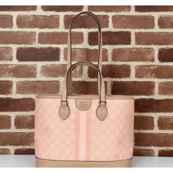 Gucci Ophidia GG Canvas Mini Tote Bag 765043 Dusty Pink 2024 (DLH-240716036)