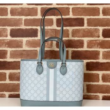 Gucci Ophidia GG Canvas Mini Tote Bag 765043 Dusty Blue 2024 (DLH-240716037)