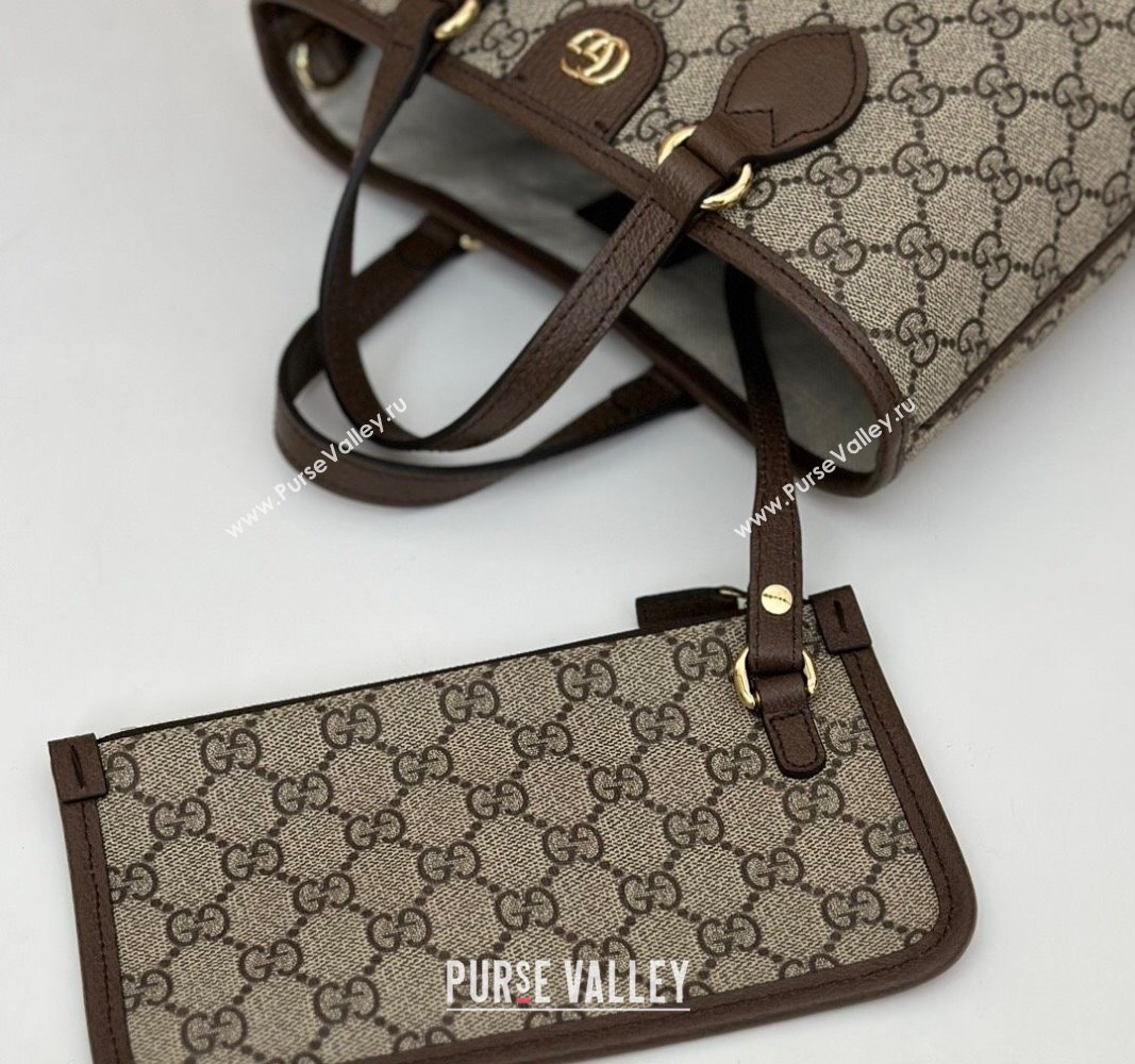 Gucci Ophidia GG Canvas Mini Tote Bag Beige/Brown 2024 811716 (DLH-240716031)