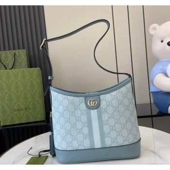 Gucci Ophidia GG Canvas Small Shoulder Bag 781402 Dusty Blue 2024 (XLU-240716041)