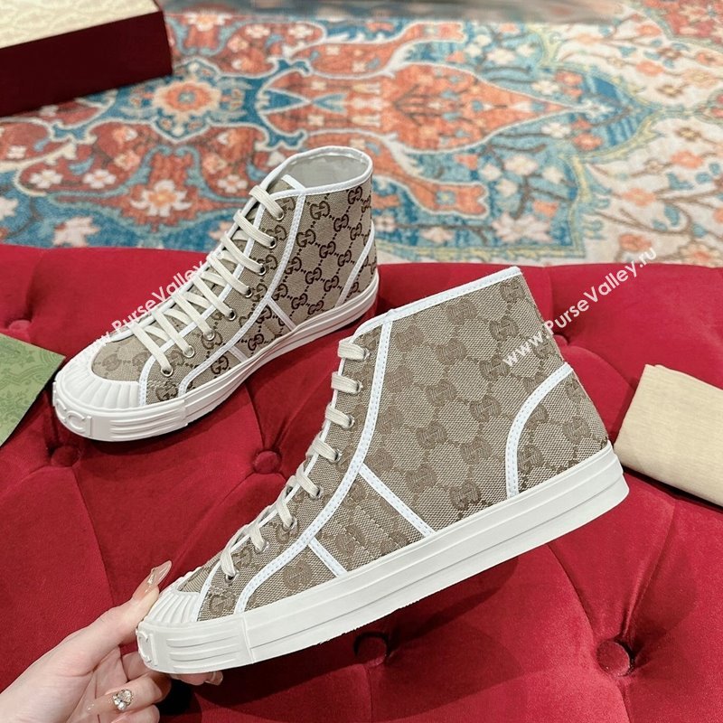 Gucci Lido GG Canvas High Top Sneakers Beige 2024 0723001 (KL-2407230105)