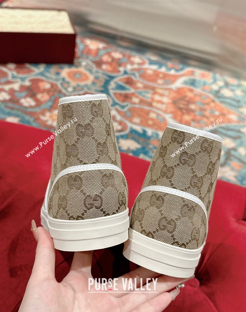 Gucci Lido GG Canvas High Top Sneakers Beige 2024 0723001 (KL-2407230105)