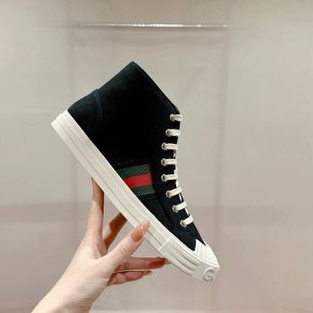 Gucci Lido Canvas High Top Sneakers Black 2024 0723001 (KL-2407230107)