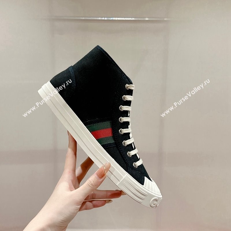 Gucci Lido Canvas High Top Sneakers Black 2024 0723001 (KL-2407230107)