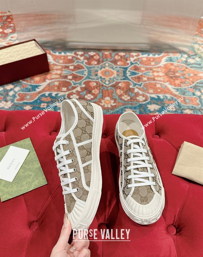 Gucci Lido GG Canvas Low Top Sneakers Beige 2024 0723001 (KL-2407230109)