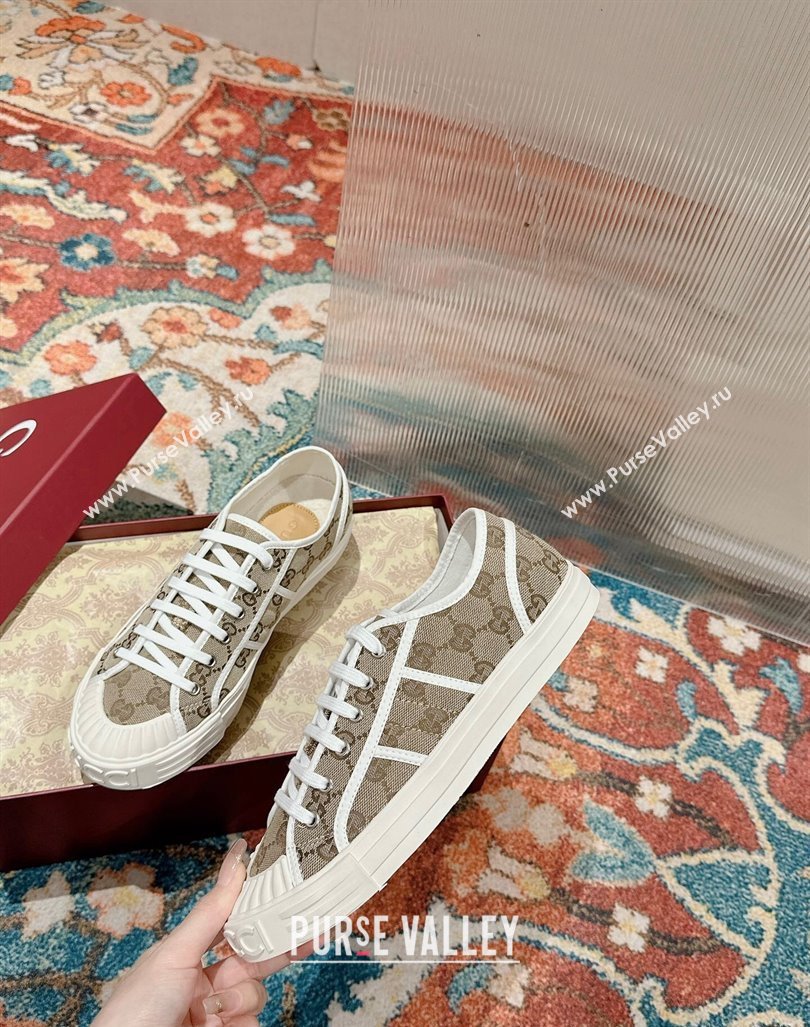 Gucci Lido GG Canvas Low Top Sneakers Beige 2024 0723001 (KL-2407230109)