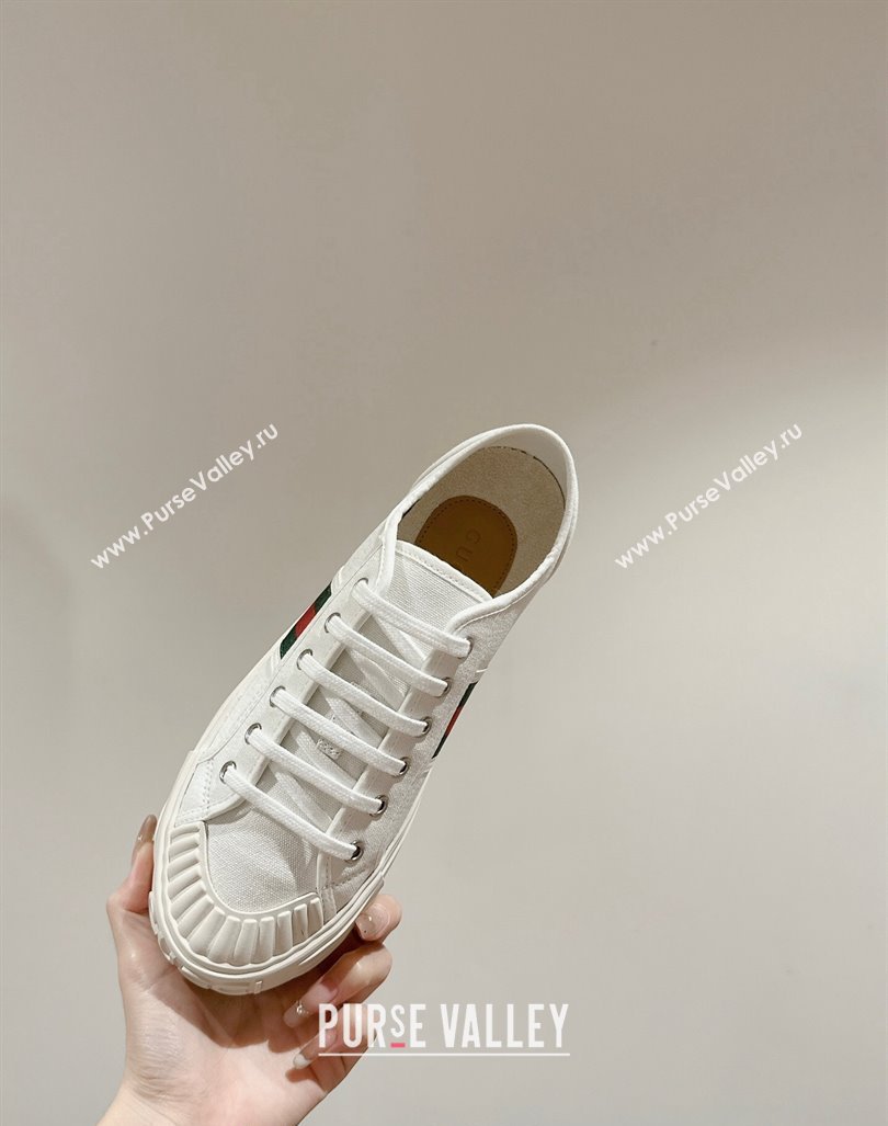 Gucci Lido Canvas Low Top Sneakers White 2024 0723001 (KL-2407230110)