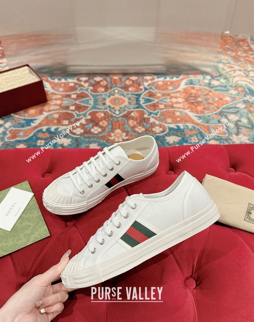 Gucci Lido Canvas Low Top Sneakers White 2024 0723001 (KL-2407230110)