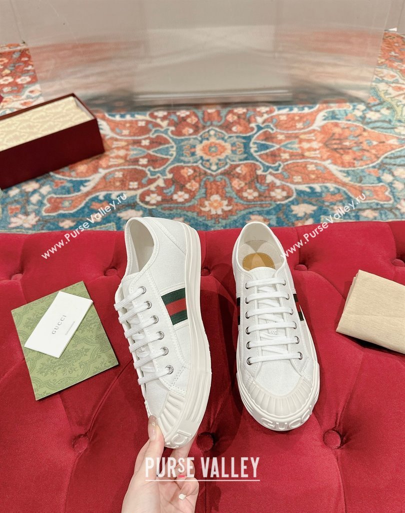 Gucci Lido Canvas Low Top Sneakers White 2024 0723001 (KL-2407230110)