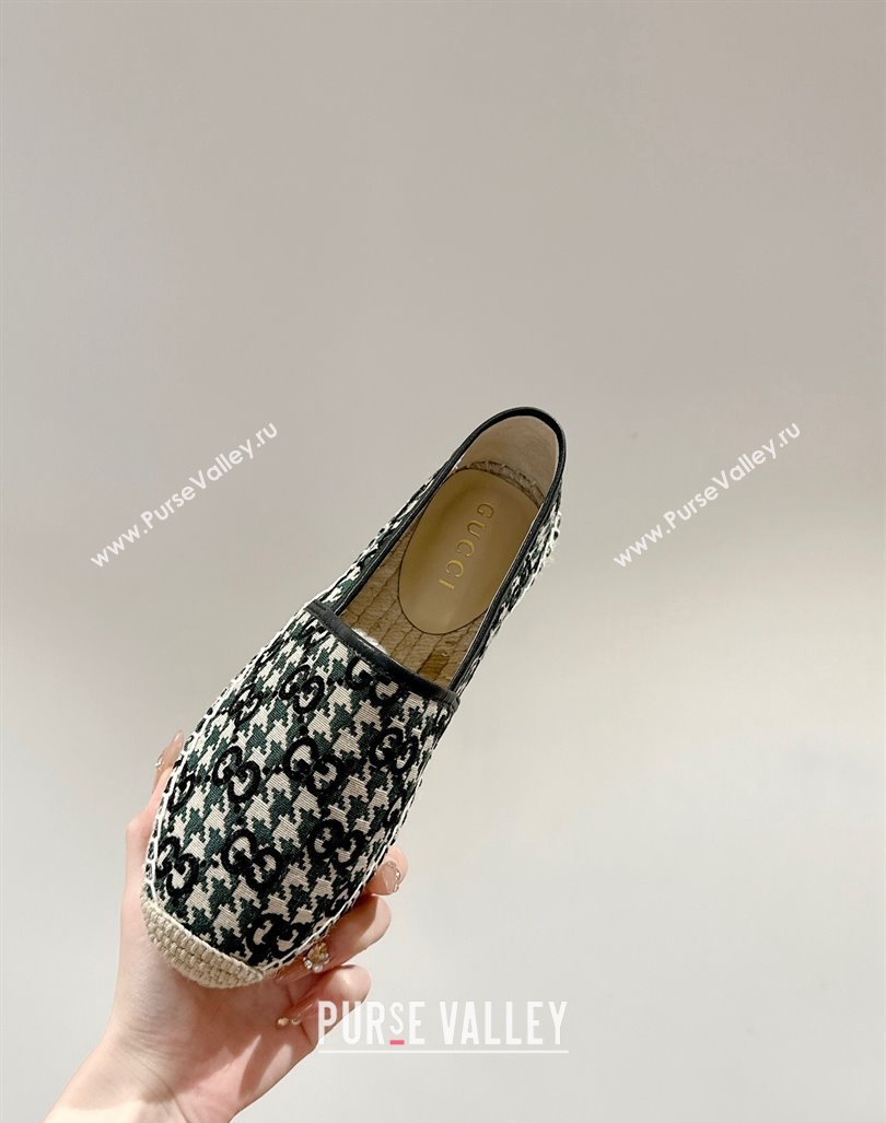 Gucci Espadrilles Flat in GG Houndtooth Canvas Black 2 2024 0723 (KL-2407230113)