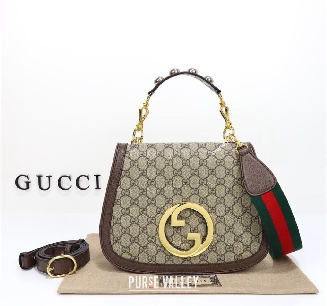 Gucci Blondie GG Canvas Medium Top Handle bag Beige/Brown 2024 721172 (DLH-240806062)