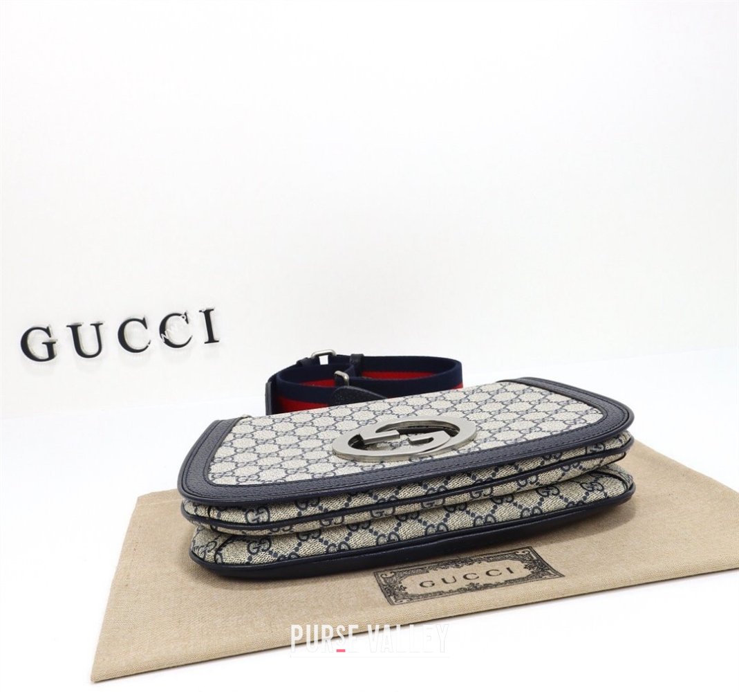 Gucci Blondie GG Canvas Medium Top Handle bag Grey/Blue 2024 721172 (DLH-240806063)