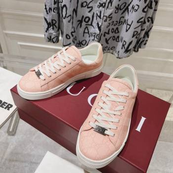 Gucci Ace Sneakers with Web in GG Canvas Dusty Pink 2024 0814 (SS-240814103)