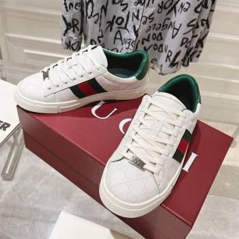 Gucci Ace Sneakers with Web in GG Canvas White2 2024 0814 (SS-240814105)