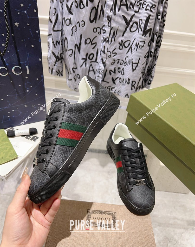 Gucci Ace Sneakers with Web in GG Canvas Black2 2024 0814 (SS-240814114)