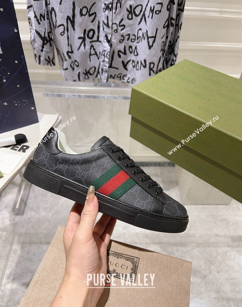 Gucci Ace Sneakers with Web in GG Canvas Black2 2024 0814 (SS-240814114)