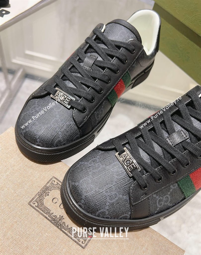 Gucci Ace Sneakers with Web in GG Canvas Black2 2024 0814 (SS-240814114)