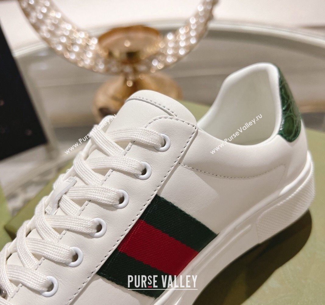 Gucci Ace Sneakers with Web in Calf Leather White 2 2024 0814 (SS-240814115)