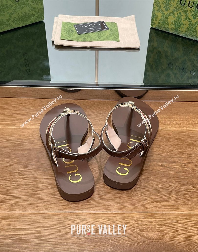 Gucci Interlocking G Web GG Canvas Flat Thong Sandals Beige 2024 0814 (SS-240814132)