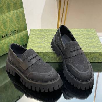 Gucci Loafers in Leather and GG Canvas Black 2 2024 081402 (SS-240814086)