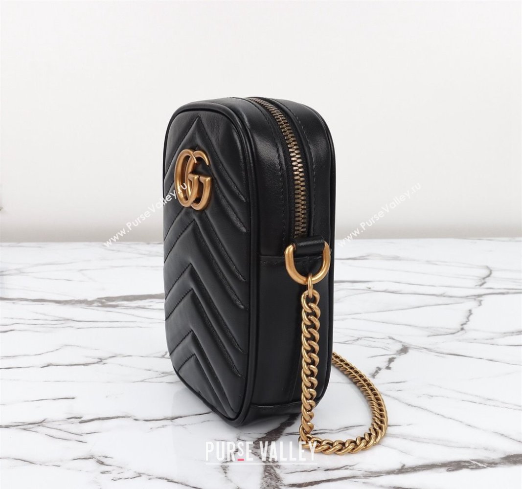 Gucci GG Marmont Leather Mini bag Black 2024 598597 (DLH-240828025)