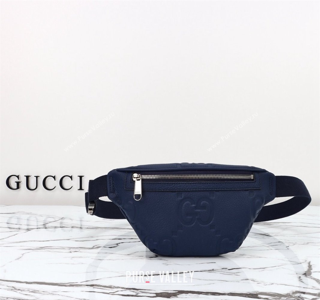 Gucci Maxi GG Leather Belt Bag Blue 2024 658582 (DLH-240828029)