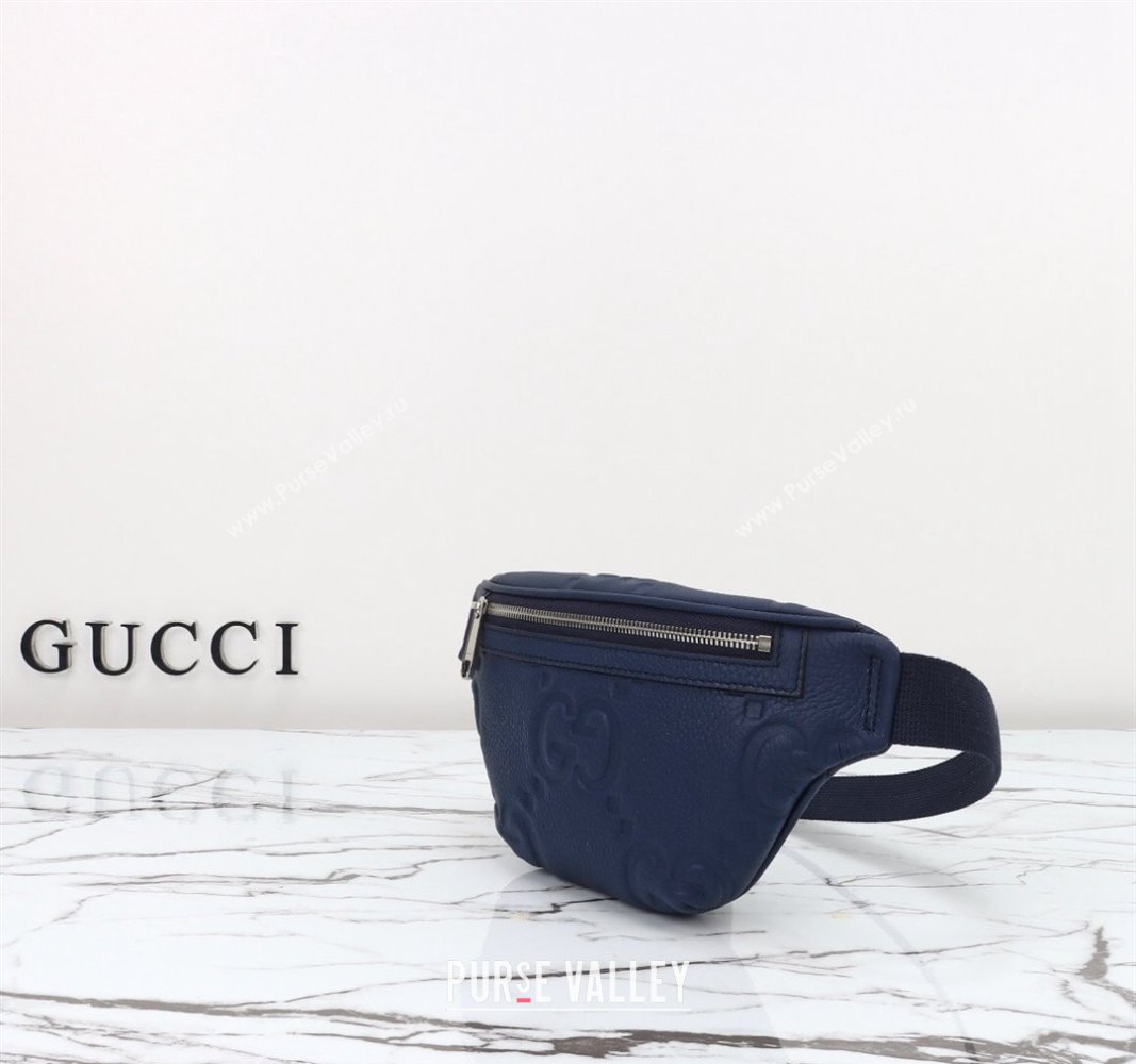 Gucci Maxi GG Leather Belt Bag Blue 2024 658582 (DLH-240828029)
