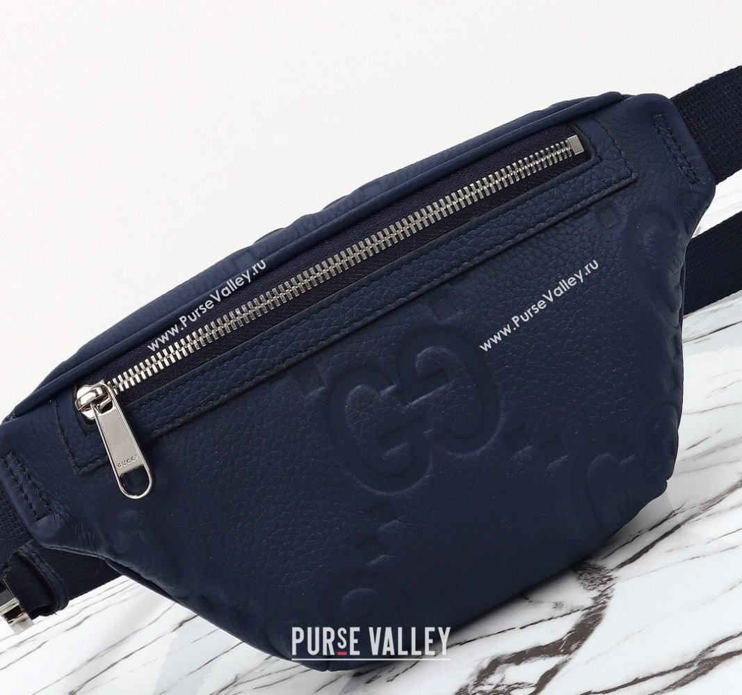 Gucci Maxi GG Leather Belt Bag Blue 2024 658582 (DLH-240828029)