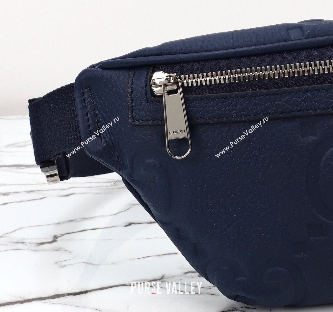 Gucci Maxi GG Leather Belt Bag Blue 2024 658582 (DLH-240828029)