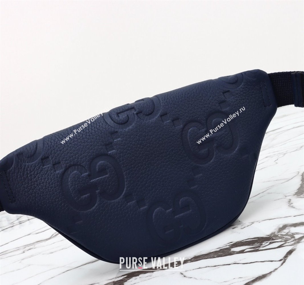 Gucci Maxi GG Leather Belt Bag Blue 2024 658582 (DLH-240828029)