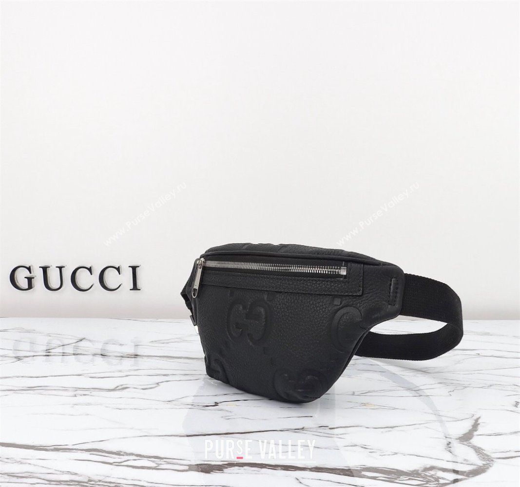 Gucci Maxi GG Leather Belt Bag Black 2024 658582 (DLH-240828030)