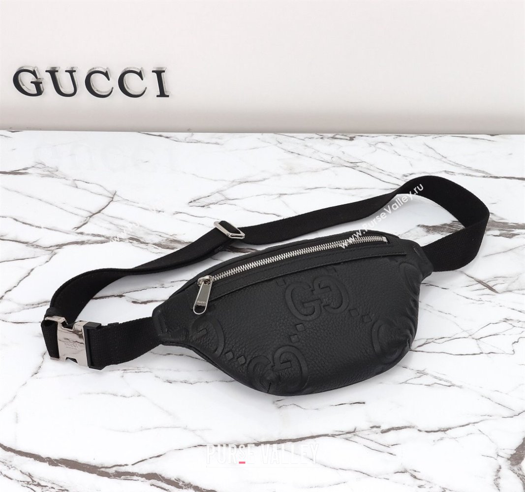 Gucci Maxi GG Leather Belt Bag Black 2024 658582 (DLH-240828030)