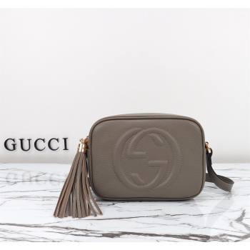 Gucci Soho Small Leather Interlocking G Tassel Disco Camera Bag 308364 Grey 2024 (DLH-240828033)