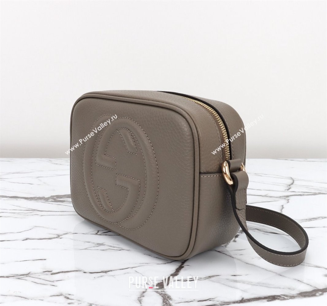 Gucci Soho Small Leather Interlocking G Tassel Disco Camera Bag 308364 Grey 2024 (DLH-240828033)