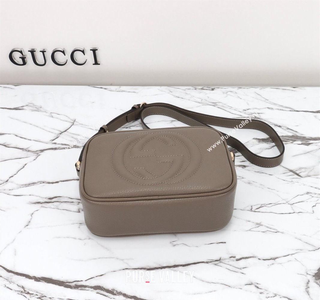 Gucci Soho Small Leather Interlocking G Tassel Disco Camera Bag 308364 Grey 2024 (DLH-240828033)