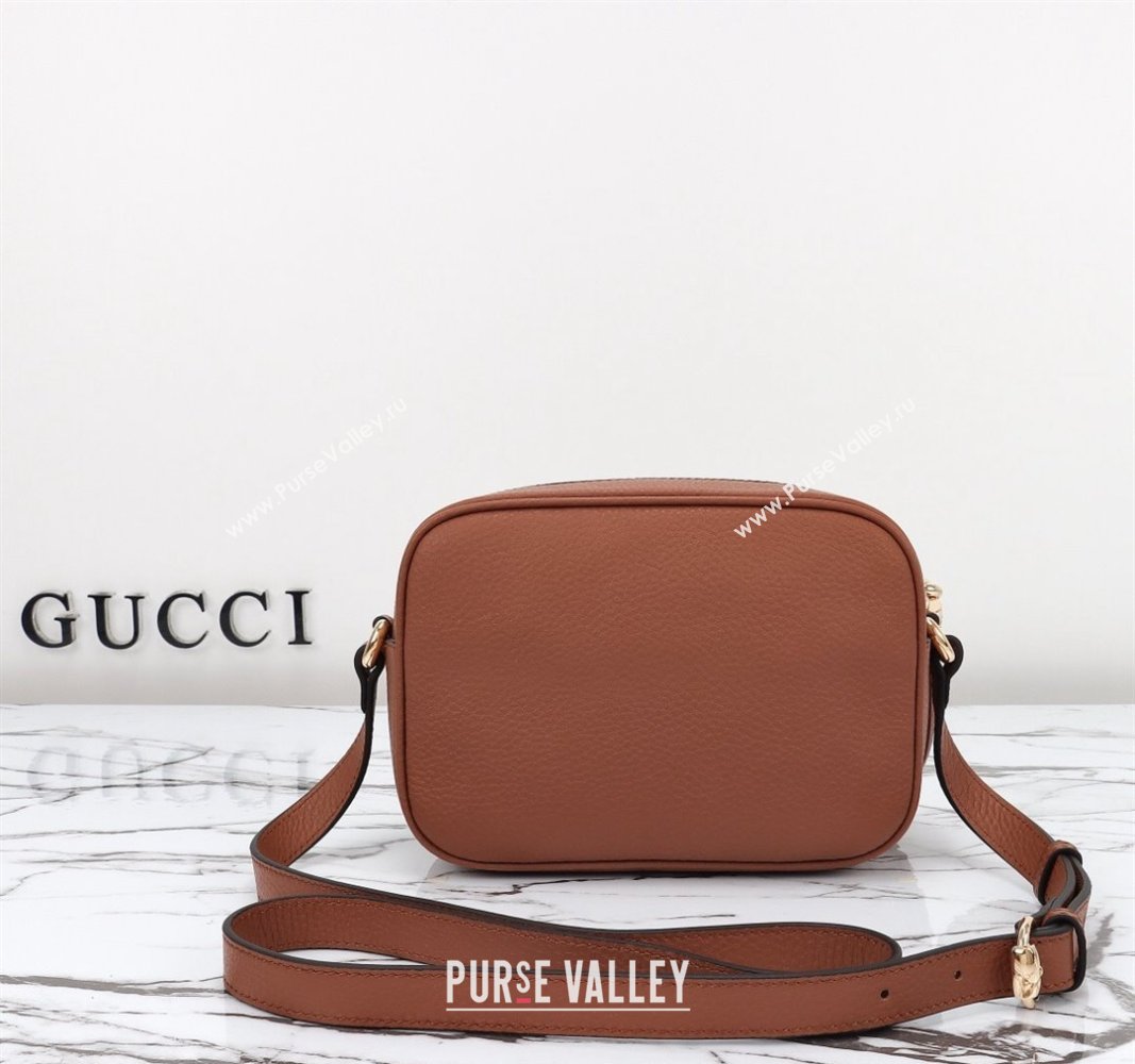 Gucci Soho Small Leather Interlocking G Tassel Disco Camera Bag Brown 308364 2024 (DLH-240828034)