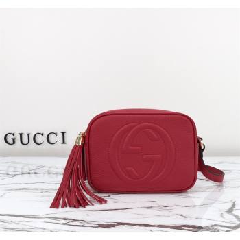 Gucci Soho Small Leather Interlocking G Tassel Disco Camera Bag Red 308364 2024 (DLH-240828036)