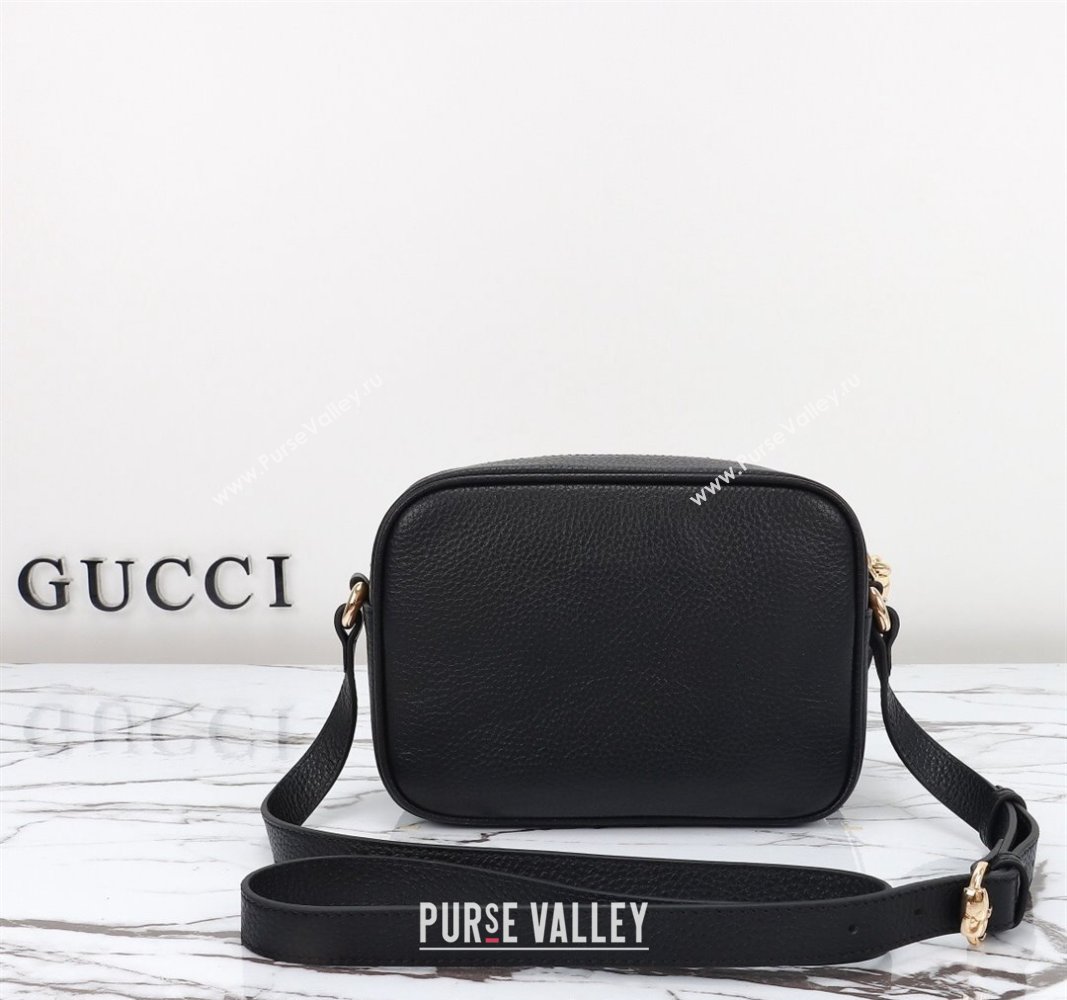 Gucci Soho Small Leather Interlocking G Tassel Disco Camera Bag Black 308364 2024 (DLH-240828037)