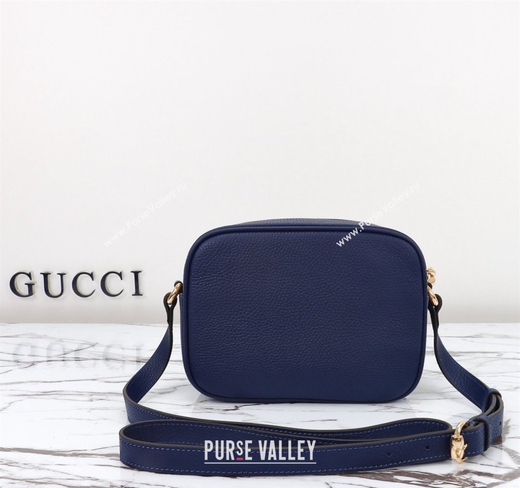 Gucci Soho Small Leather Interlocking G Tassel Disco Camera Bag Royal Blue 308364 2024 (DLH-240828038)