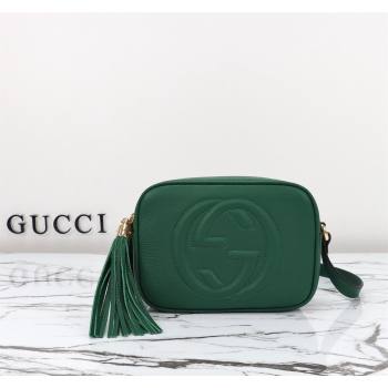 Gucci Soho Small Leather Interlocking G Tassel Disco Camera Bag Green 308364 2024 (DLH-240828039)