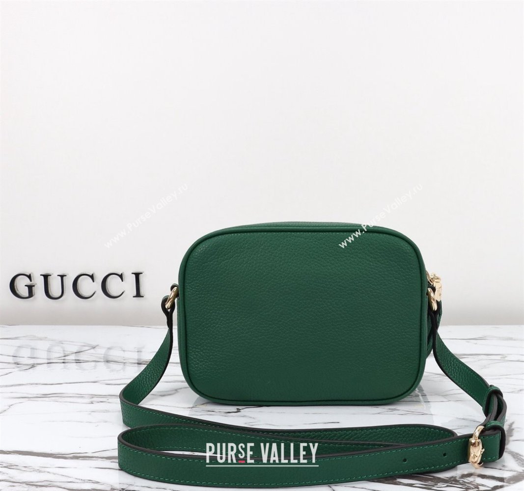 Gucci Soho Small Leather Interlocking G Tassel Disco Camera Bag Green 308364 2024 (DLH-240828039)